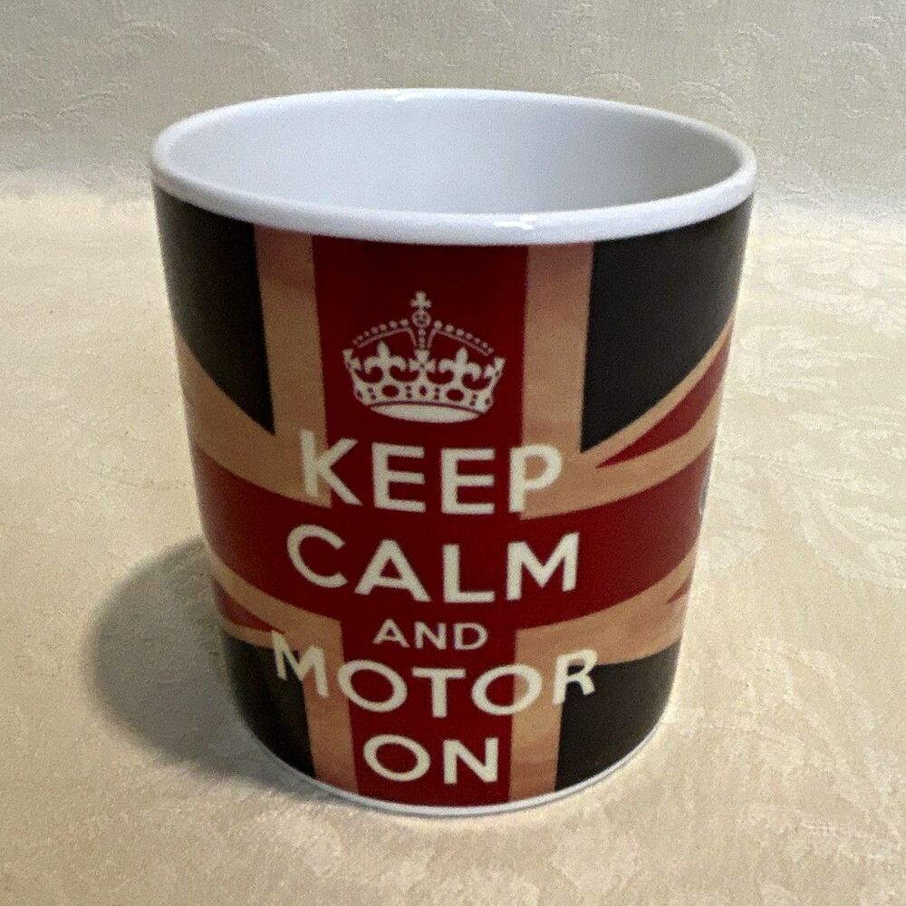 Official Jaguar Land Rover Keep Calm and Motor On Mug Made in Britain Union Jack